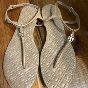 Tory Burch Quilted Tan Sandals
